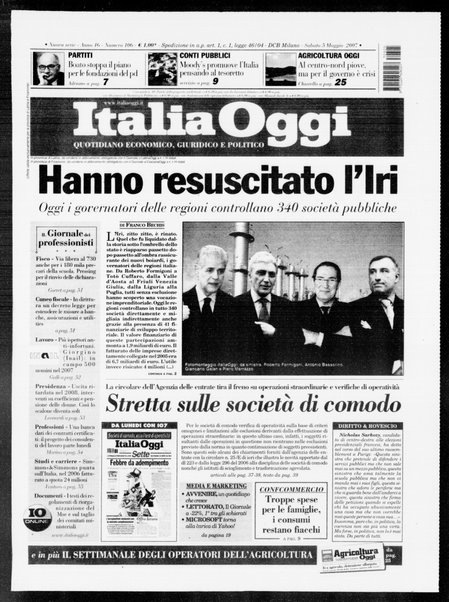 Italia oggi : quotidiano di economia finanza e politica